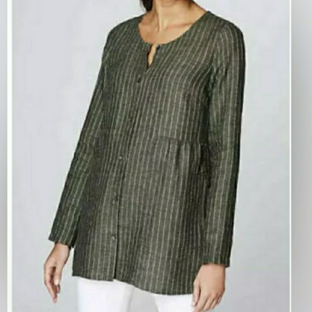 J. Jill Lagenlook Linen Tunic Sz Large